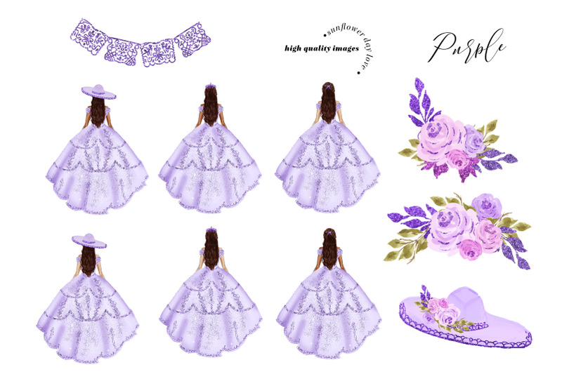 elegant-lilac-purple-princess-clipart-lilac-purple-flowers-clipart
