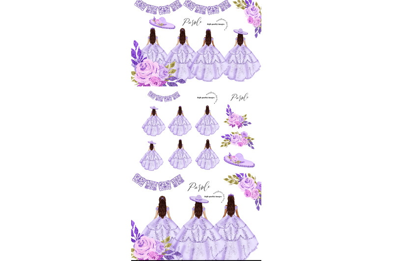 elegant-lilac-purple-princess-clipart-lilac-purple-flowers-clipart