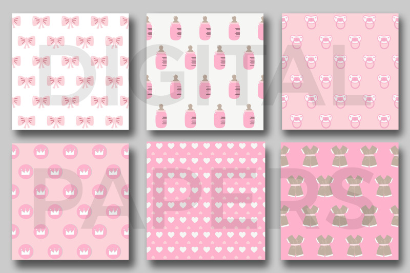 baby-girl-pink-digital-papers