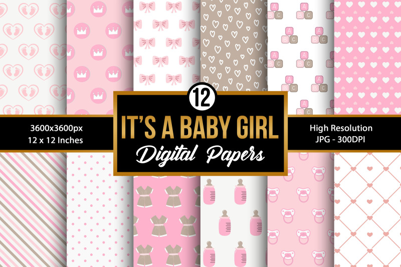 baby-girl-pink-digital-papers