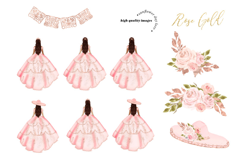 rose-gold-princess-birthday-clipart-rose-gold-flowers