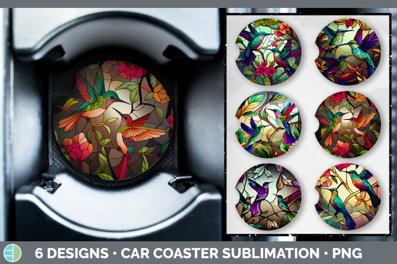 stained-glass-hummingbird-bird-car-coaster-sublimation-coaster-desig