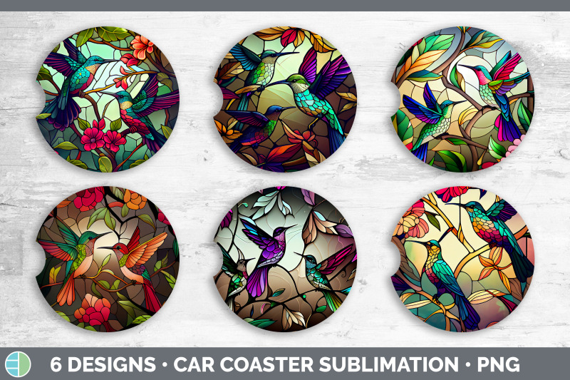 stained-glass-hummingbird-bird-car-coaster-sublimation-coaster-desig