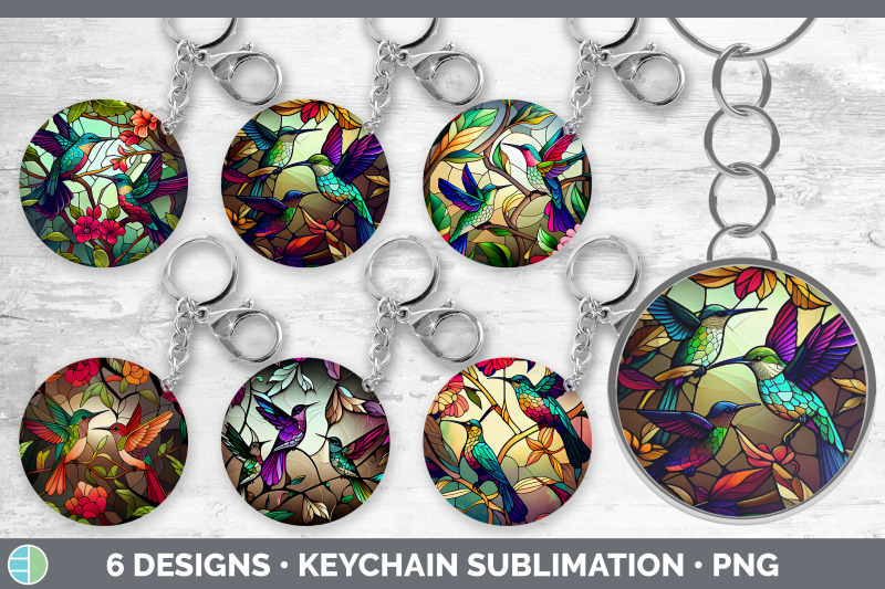 stained-glass-hummingbird-bird-keychain-sublimation-keyring-designs