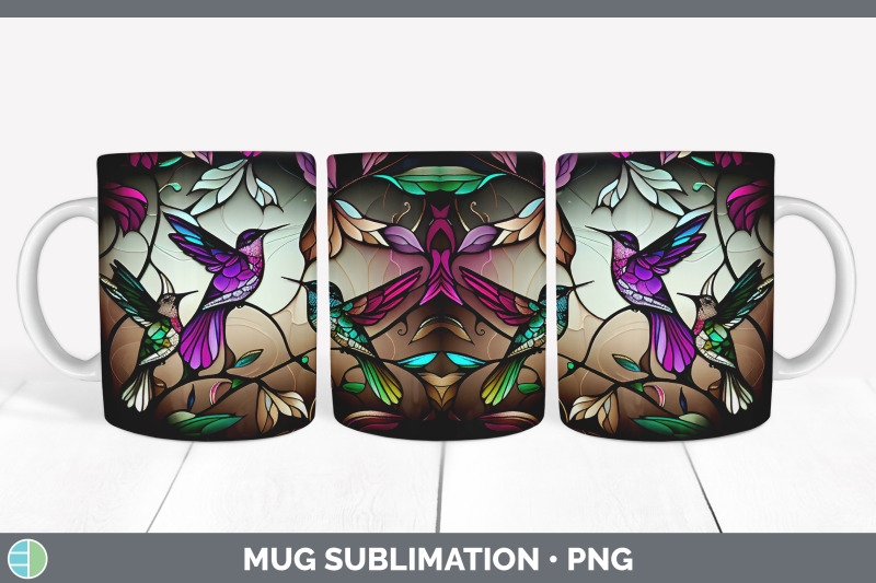 stained-glass-hummingbird-bird-mug-wrap-sublimation-coffee-cup-desig