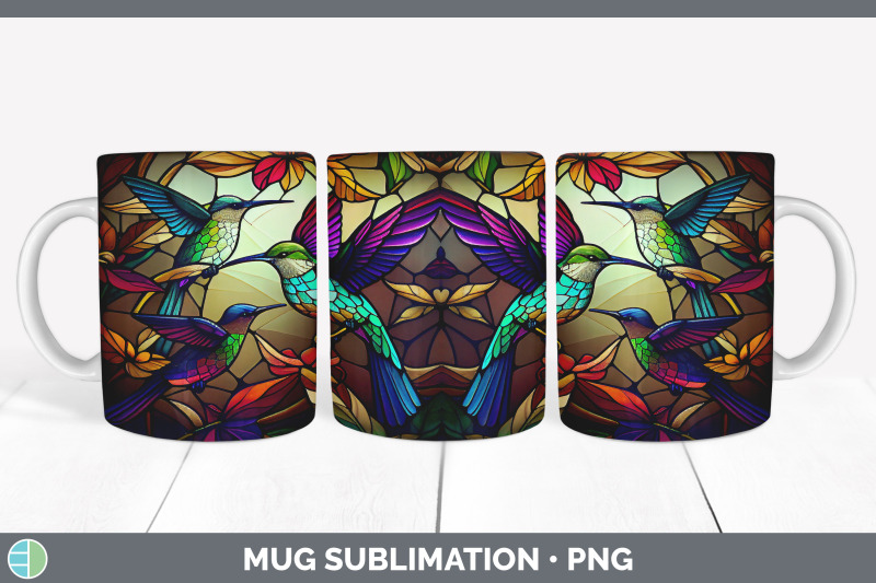 stained-glass-hummingbird-bird-mug-wrap-sublimation-coffee-cup-desig