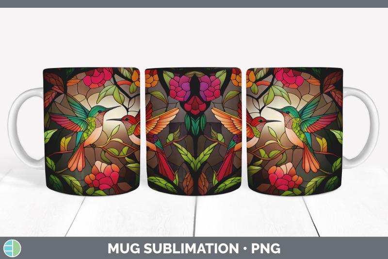 stained-glass-hummingbird-bird-mug-wrap-sublimation-coffee-cup-desig