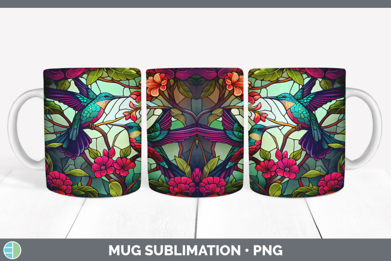 stained-glass-hummingbird-bird-mug-wrap-sublimation-coffee-cup-desig