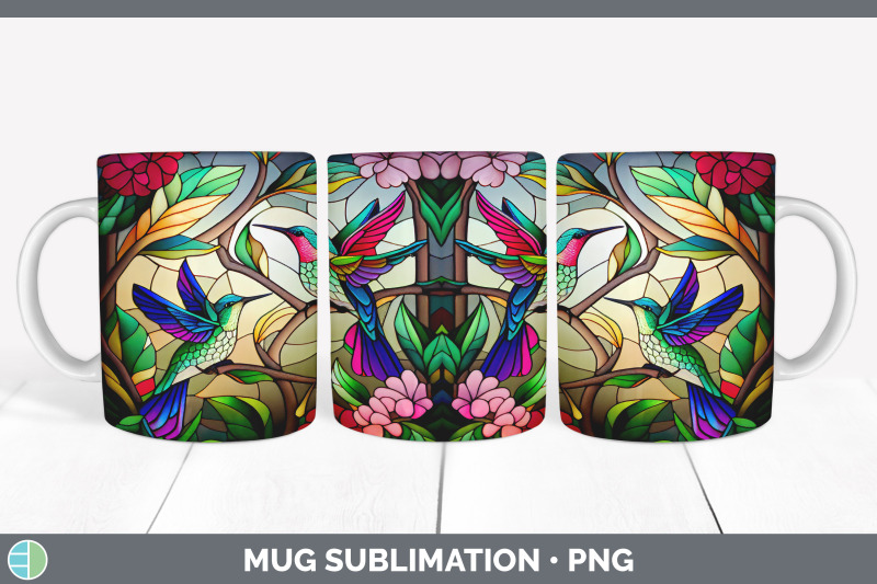 stained-glass-hummingbird-bird-mug-wrap-sublimation-coffee-cup-desig