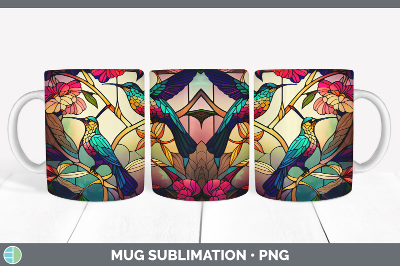 stained-glass-hummingbird-bird-mug-wrap-sublimation-coffee-cup-desig