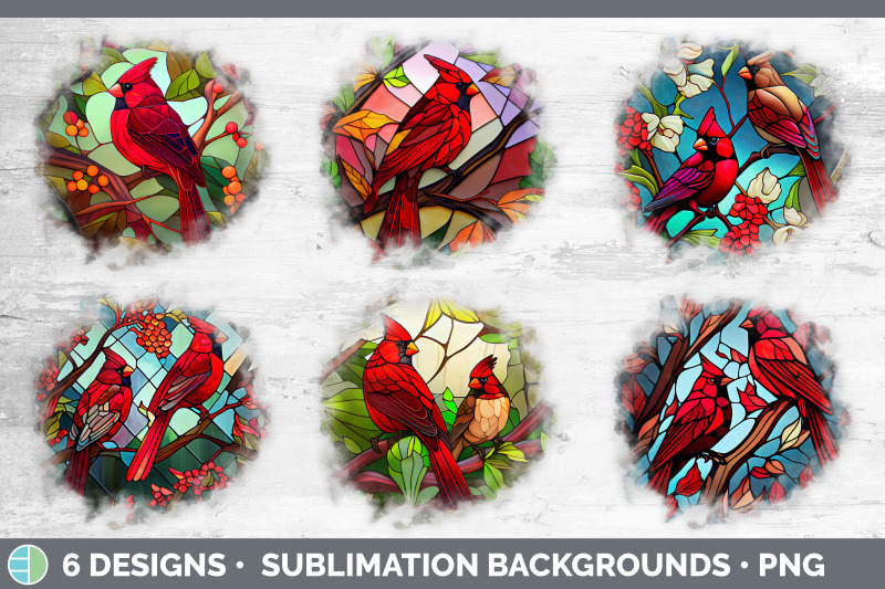 stained-glass-cardinal-bird-grunge-background-sublimation-distressed