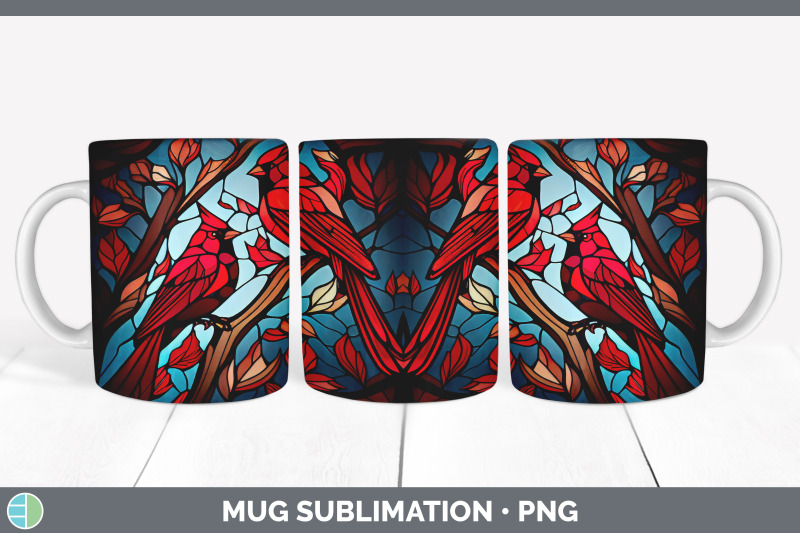 stained-glass-cardinal-bird-mug-wrap-sublimation-coffee-cup-designs