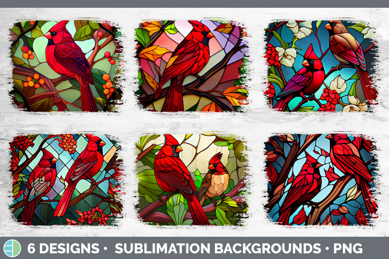 stained-glass-cardinal-bird-distressed-background-sublimation-backgr