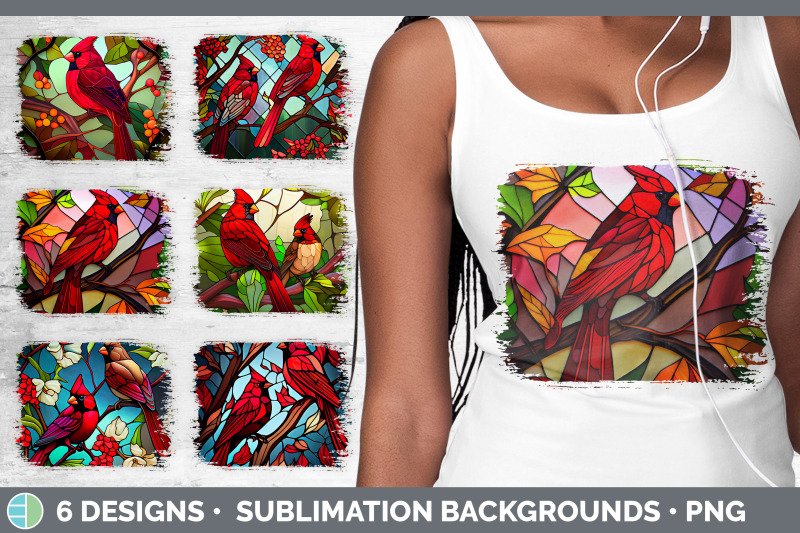 stained-glass-cardinal-bird-distressed-background-sublimation-backgr