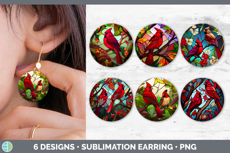 stained-glass-cardinal-bird-round-earrings-sublimation-earrings-desi