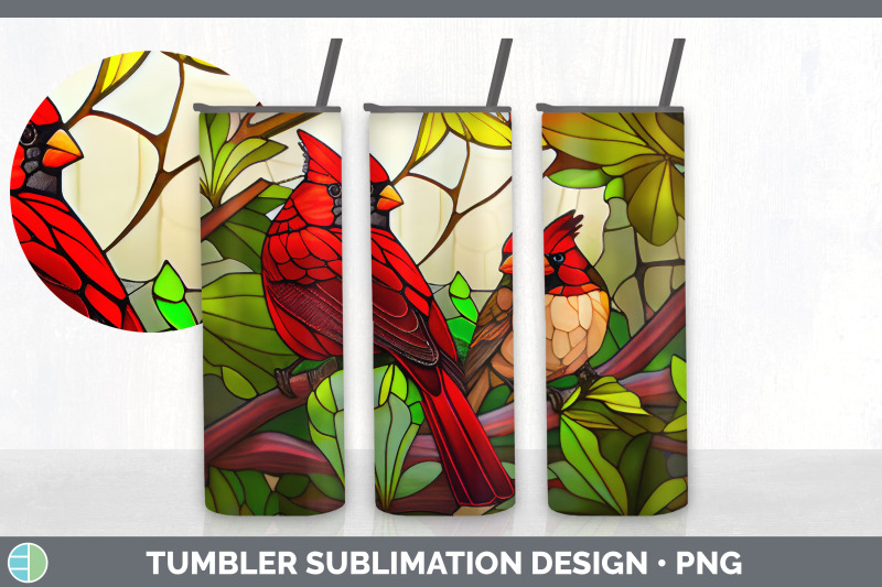 stained-glass-cardinal-bird-tumbler-sublimation-20-oz-skinny-tumbler