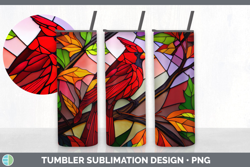 stained-glass-cardinal-bird-tumbler-sublimation-20-oz-skinny-tumbler