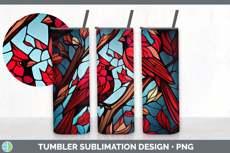 stained-glass-cardinal-bird-tumbler-sublimation-20-oz-skinny-tumbler