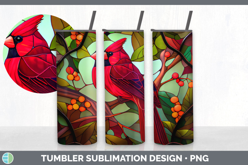 stained-glass-cardinal-bird-tumbler-sublimation-20-oz-skinny-tumbler