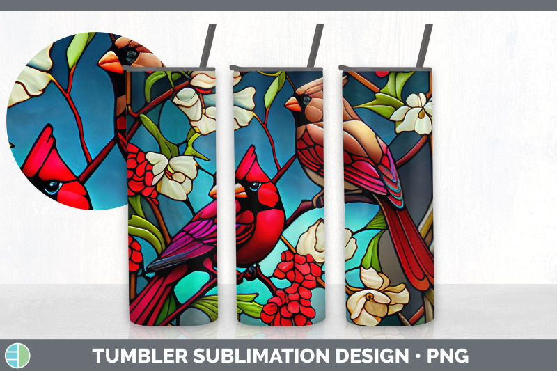 stained-glass-cardinal-bird-tumbler-sublimation-20-oz-skinny-tumbler