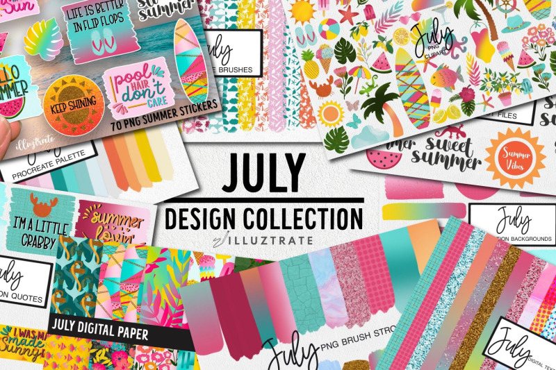july-design-collection-brushes-clipart-and-patterns