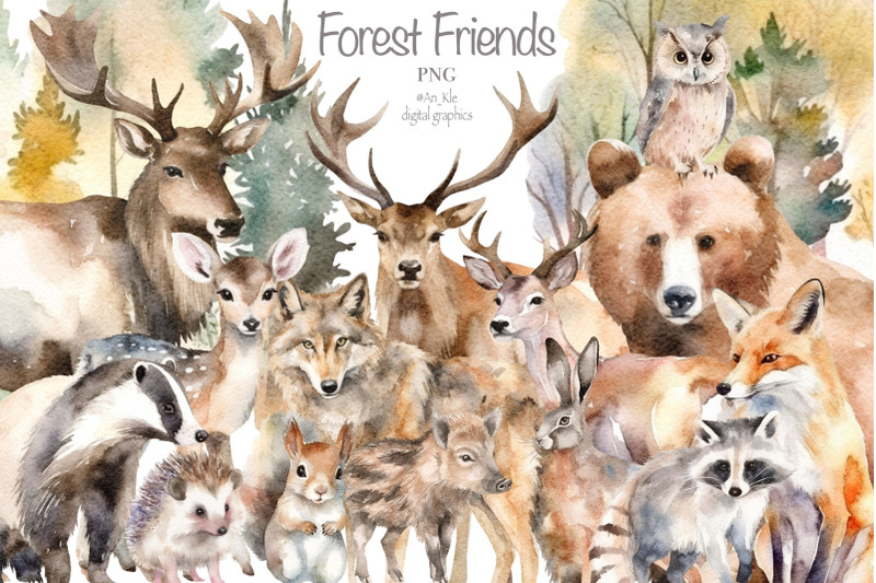 forest-animals-backgrounds-clipart-bundle