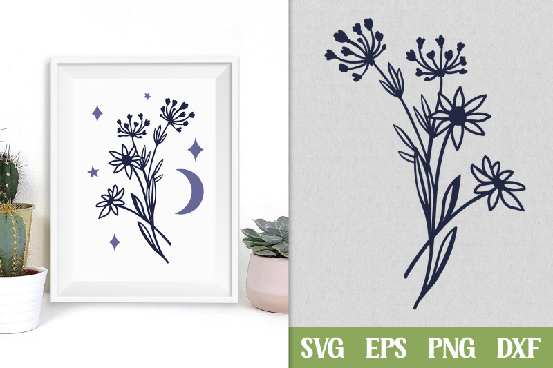 bouquet-with-flowers-and-herbs-svg