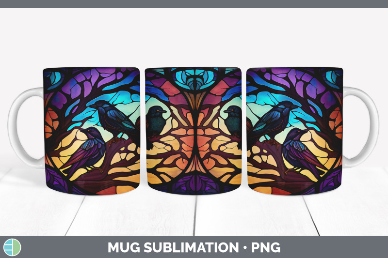 stained-glass-crow-bird-mug-wrap-sublimation-coffee-cup-designs-bund