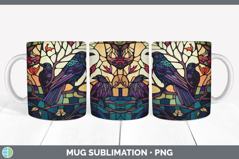 stained-glass-crow-bird-mug-wrap-sublimation-coffee-cup-designs-bund