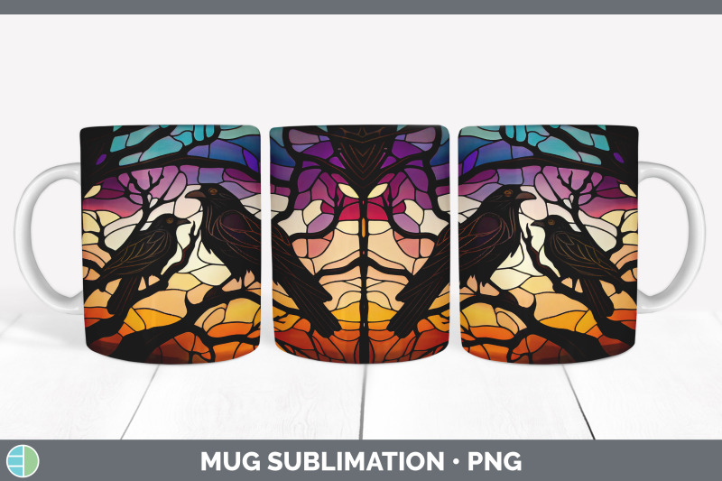 stained-glass-crow-bird-mug-wrap-sublimation-coffee-cup-designs-bund