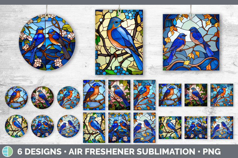 stained-glass-eastern-bluebird-bird-air-freshener-sublimation-car-fr