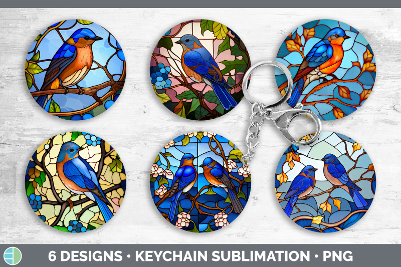 stained-glass-eastern-bluebird-bird-keychain-sublimation-keyring-des