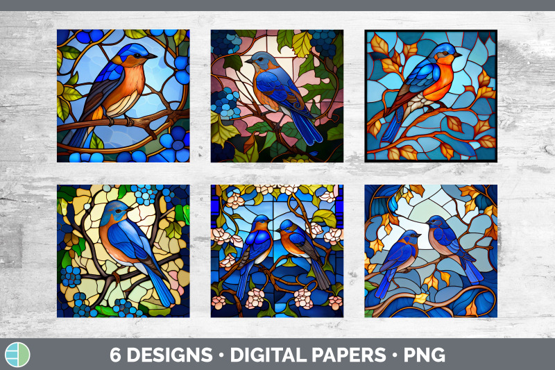 stained-glass-eastern-bluebird-bird-paper-backgrounds-digital-scrapb