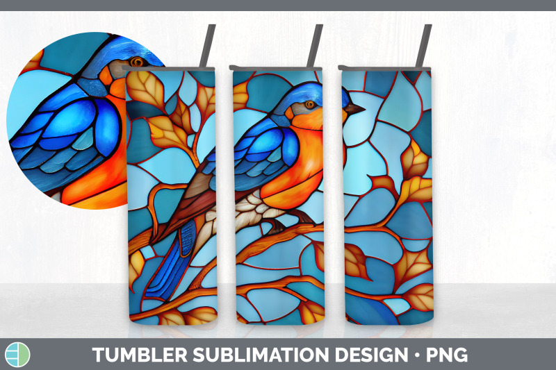 stained-glass-eastern-bluebird-bird-tumbler-sublimation-20-oz-skinny