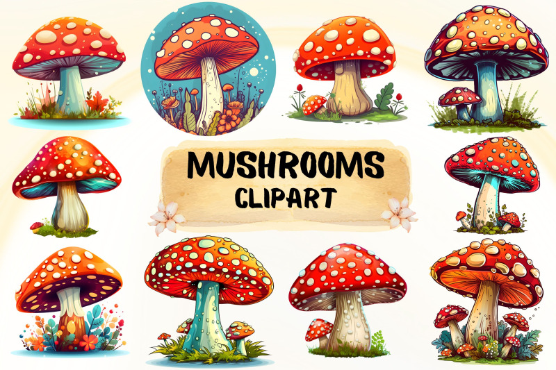 vintage-mushrooms-clipart