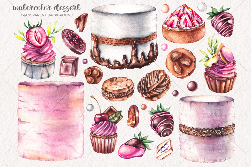 watercolor-dessert-watercolor-clipart-png