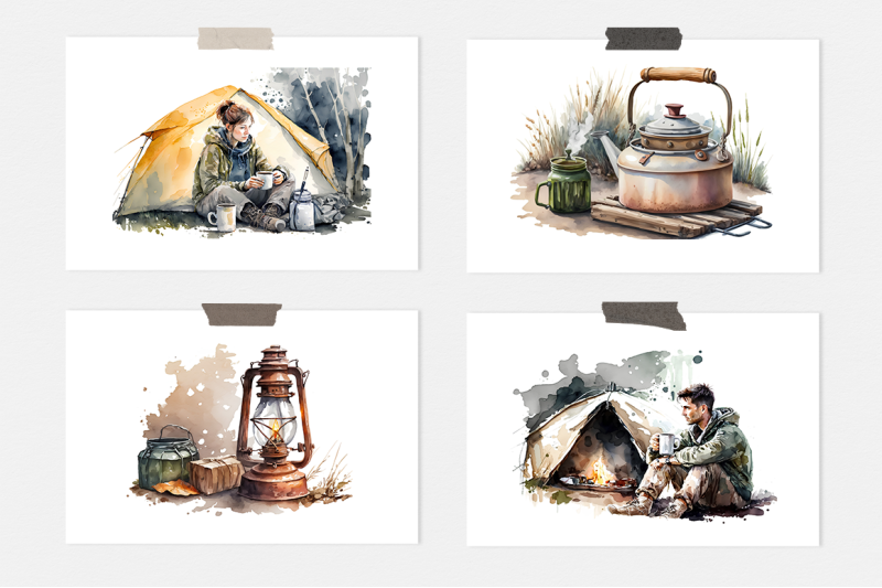 camping-watercolor-collection