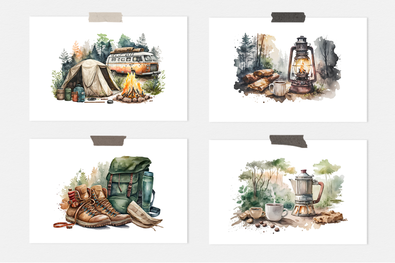 camping-watercolor-collection