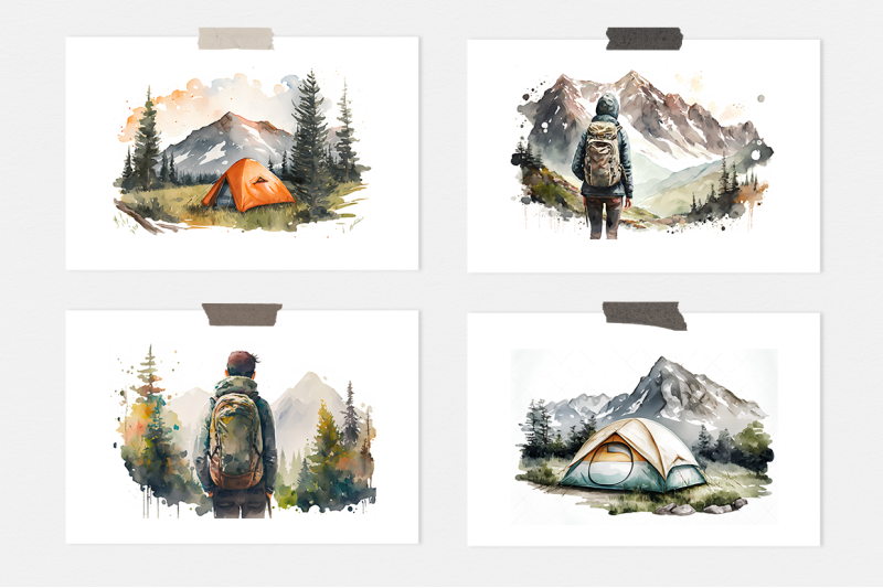 camping-watercolor-collection