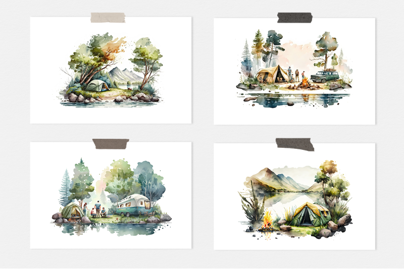 camping-watercolor-collection