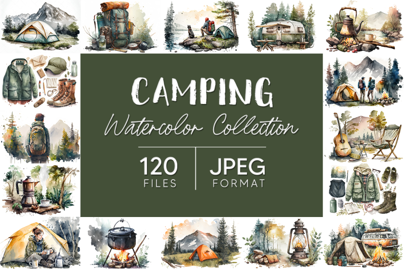 camping-watercolor-collection