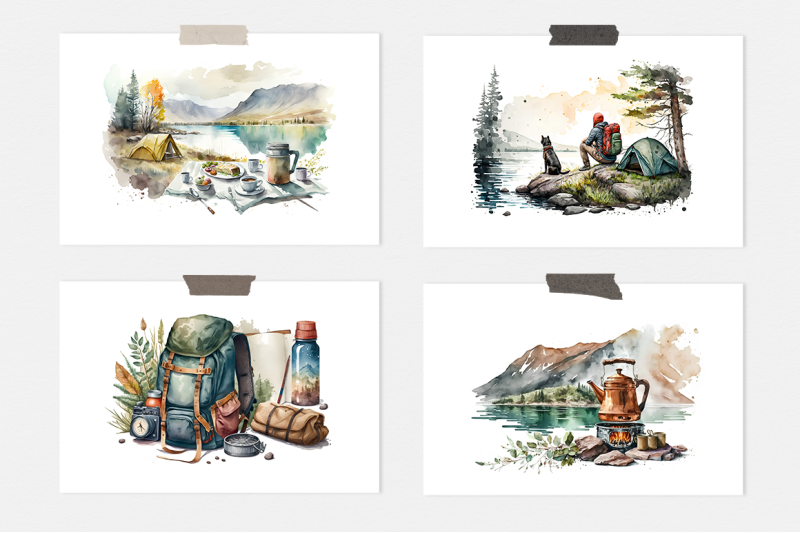 camping-watercolor-collection