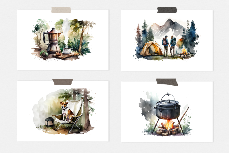 camping-watercolor-collection