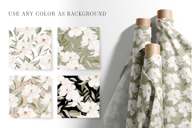 magnolia-watercolor-clipart-flowers-pattern
