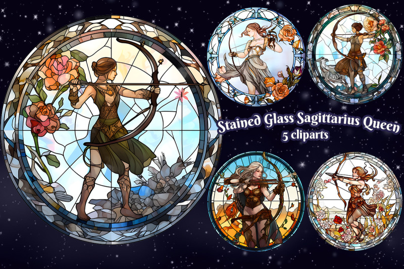 stained-glass-sagittarius-queen