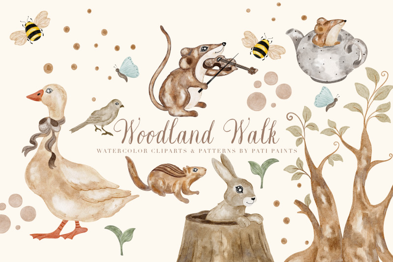 woodland-walk-nursery-clipart-set