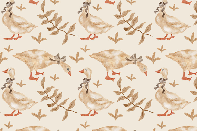 woodland-animals-watercolor-seamless-patterns