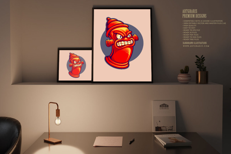 angry-hydrant-pillar-rescue-squad-logo-illustrations