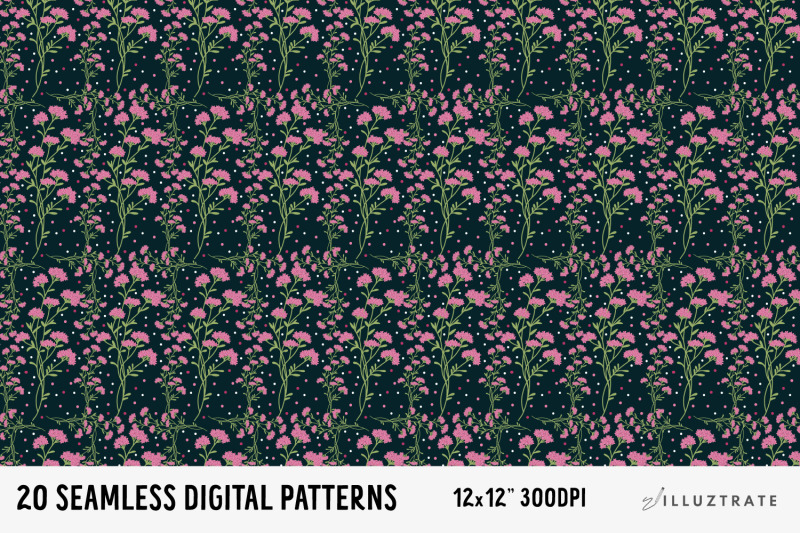 wild-flowers-digital-paper-spring-seamless-patterns