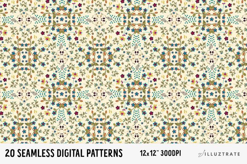 wild-flowers-digital-paper-spring-seamless-patterns